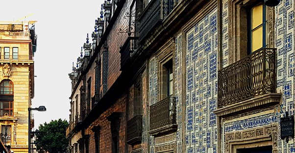 A mosaic wall in the La Condesa neighborhood of Mexico City.