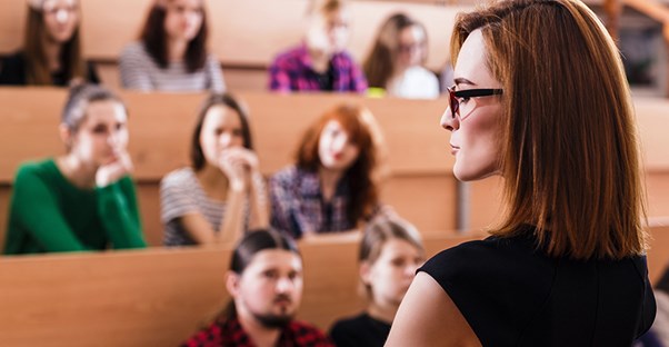 A professor glares at her dumb students