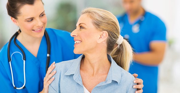 A doctor treats an ovarian cyst