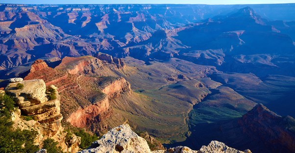 A view from the ledge of the Grand Canyon.