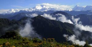 The mountains of Khangchendzonga National Park in India.