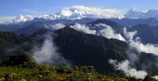 The mountains of Khangchendzonga National Park in India.