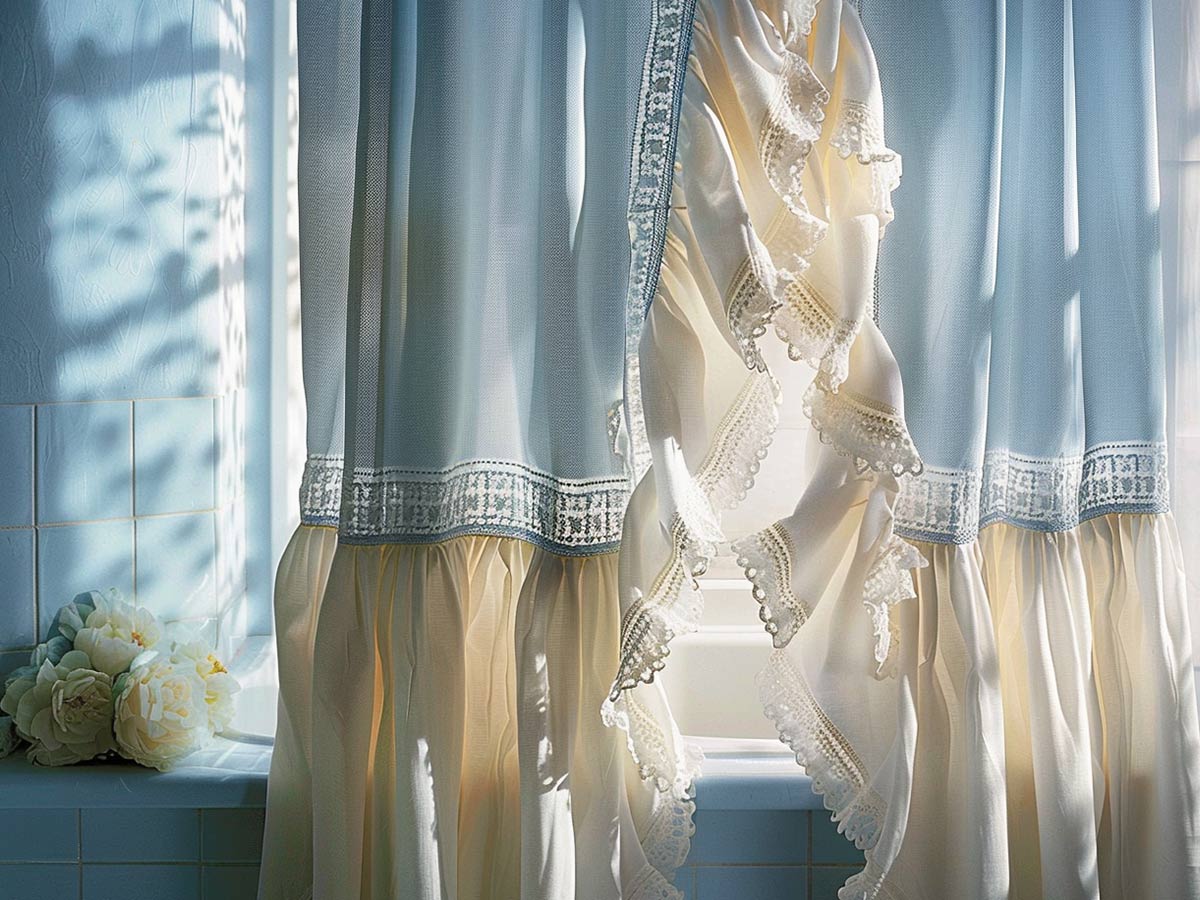 Hanging Gaudy Shower Curtains