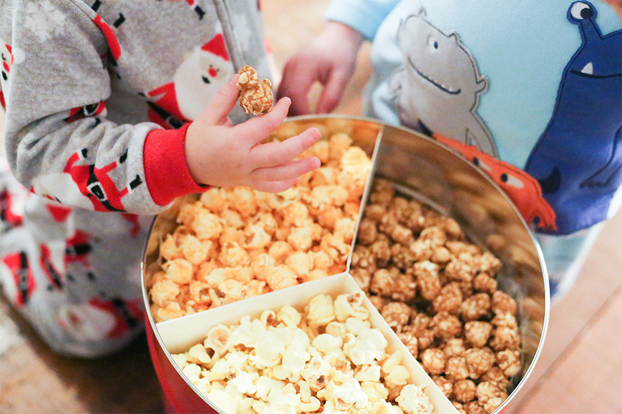 3. Those Big Tins With Three Flavors of Popcorn