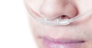 A woman is treated for hypoxia