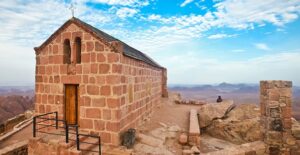 A small church on the top of Mount Sinai in Egypt.