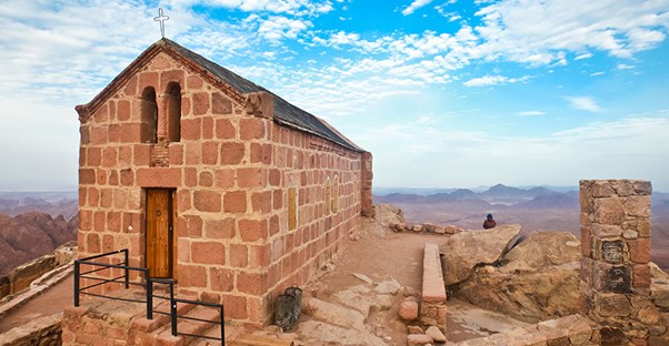 A small church on the top of Mount Sinai in Egypt.