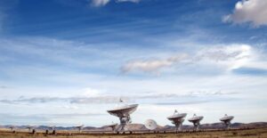 Radio telescopes dot the landscape of the Karl G. Jansky Very Large Array