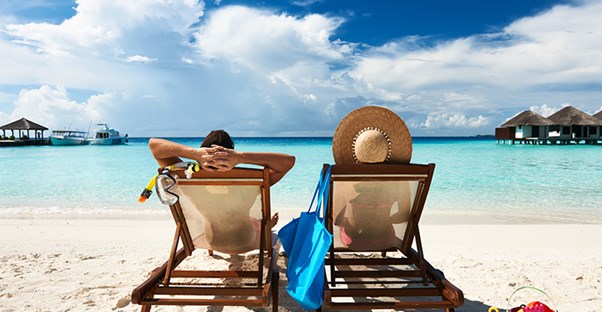 A couple at an all inclusive resort