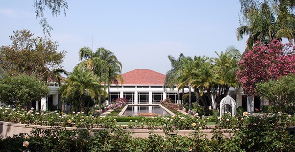 The gardens of the Richard Nixon Presidential Library and Museum.