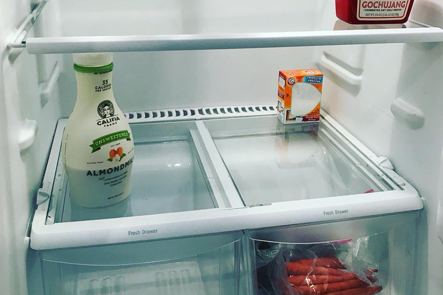 Purge the fridge before restocking.