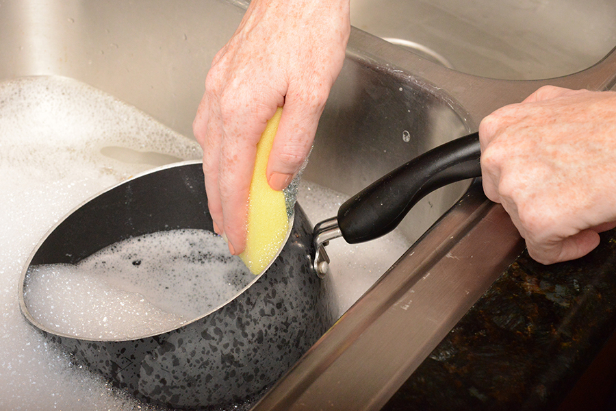 Do the dishes while cooking.