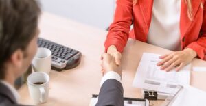 woman getting a small business loan