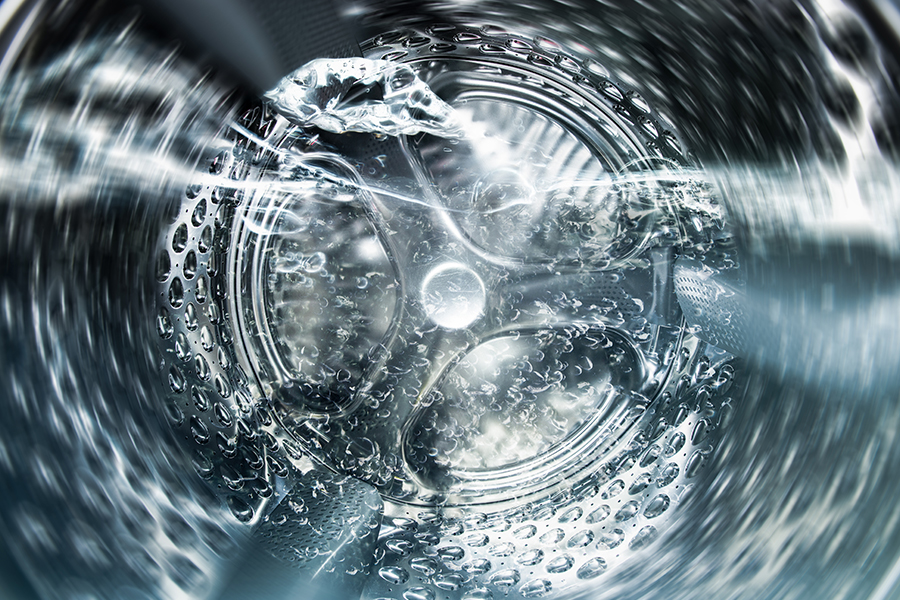 Rinse clothes in cold water.