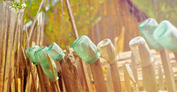 A collection of recycled bottles