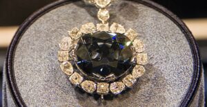 The Hope Diamond Necklace in the Smithsonian Institution.