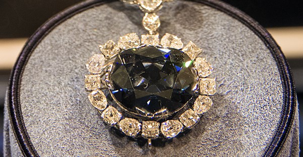 The Hope Diamond Necklace in the Smithsonian Institution.