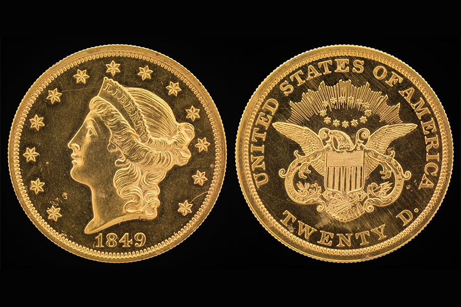 1849 Double Eagle $20 Coin