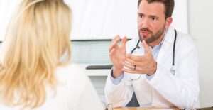 doctor discussing adenomyosis with a patient