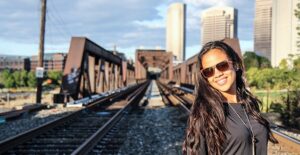 A woman on a crazy vacation