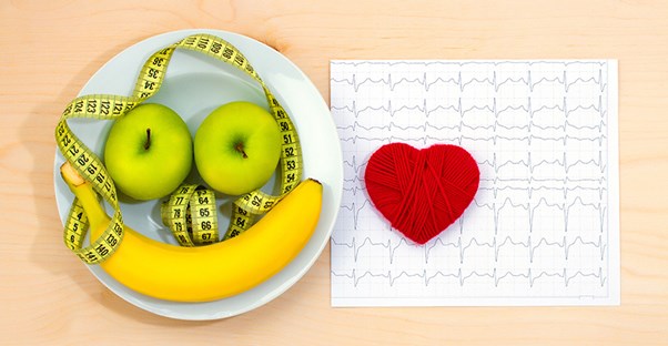 A nutritious snack of apples and banana
