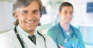 doctor working on aphasia patients
