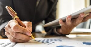 person using portfolio tracking tools