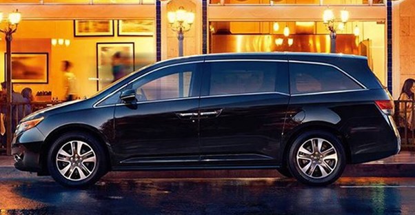 A Honda Odyssey on a street.