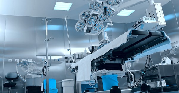 Surgery room. Cleft lip repair surgery.