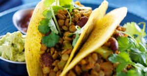 Vegan tacos. Vegan food substitutions.