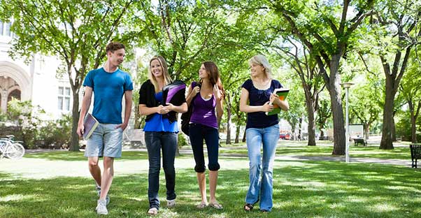 Students take a walk together