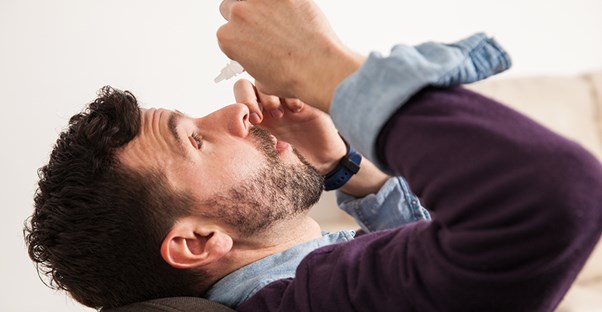 Eye drops for dry eyes.
