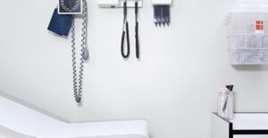 doctor room. diagnosing stomach cancer