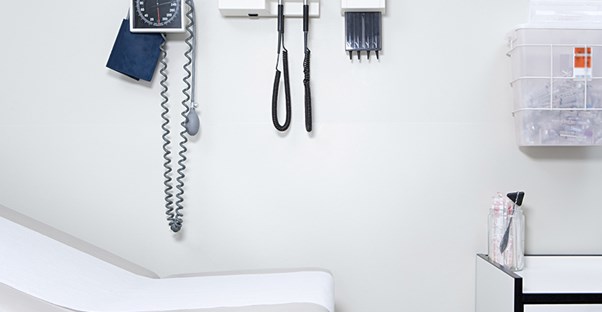doctor room. diagnosing stomach cancer
