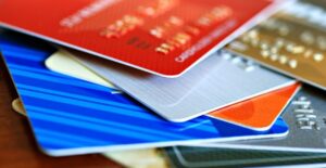 Stack of credit cards of all types