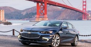 a black 2018 chevrolet malibu near san francisco bay