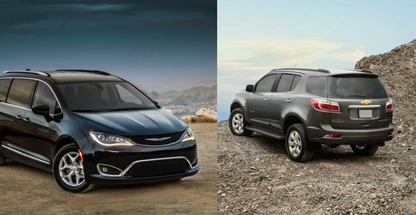 a minivan and an suv head to head