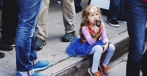 a young girl with her childhood snack