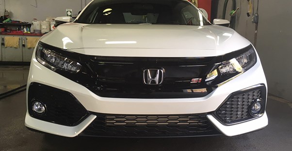 a new white honda civic