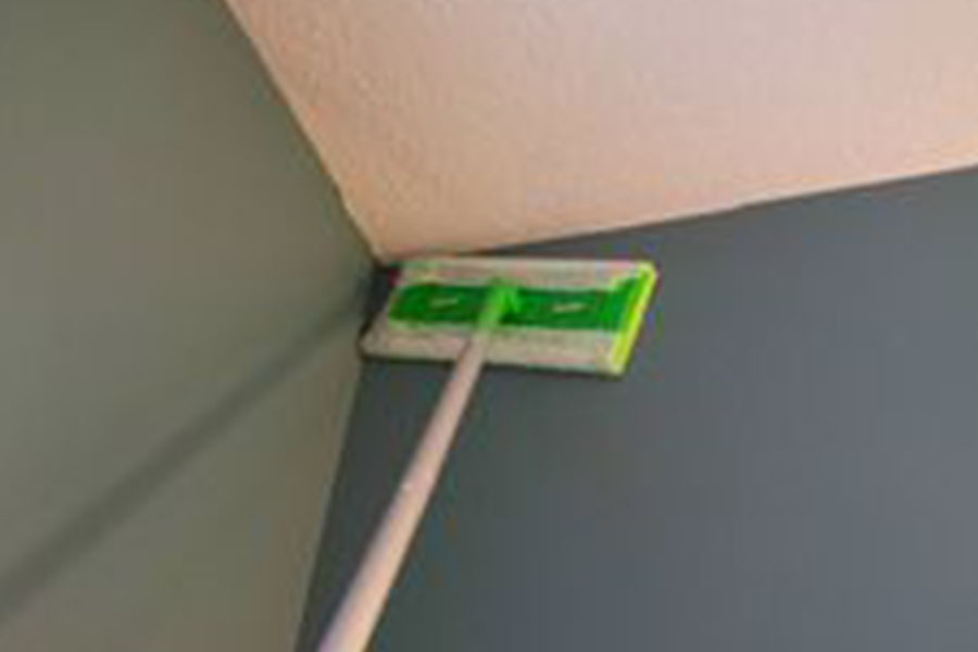 Dust corners where the wall meets the ceiling