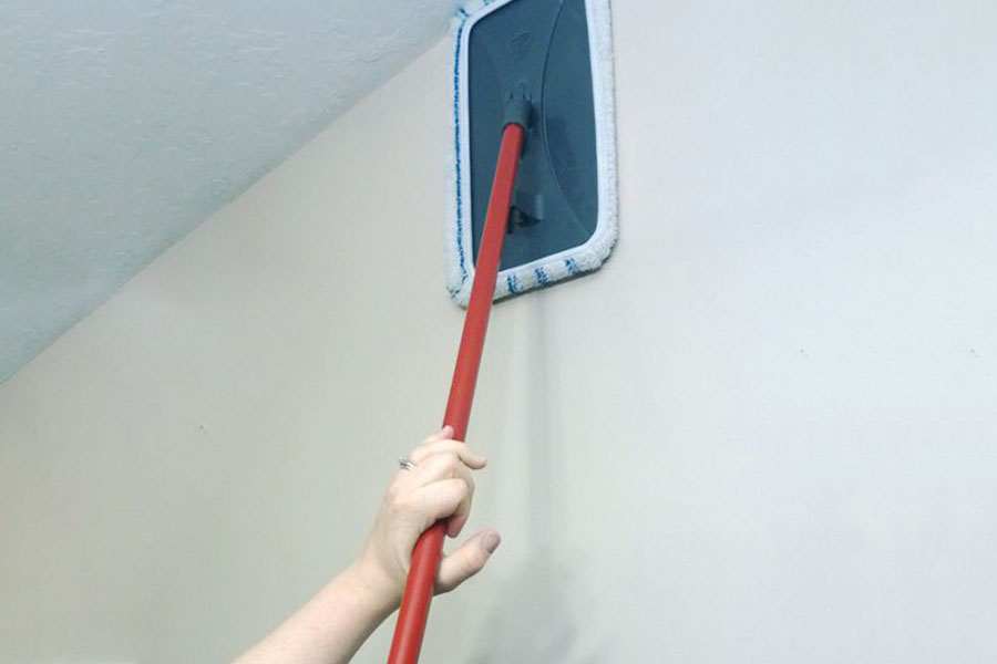 Wash the walls with a wet cloth