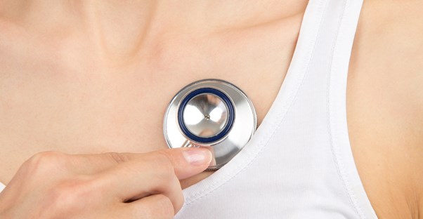 a woman checking for bronchitis symptoms