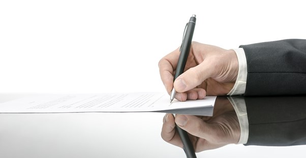 Lawyer writing a report for a case