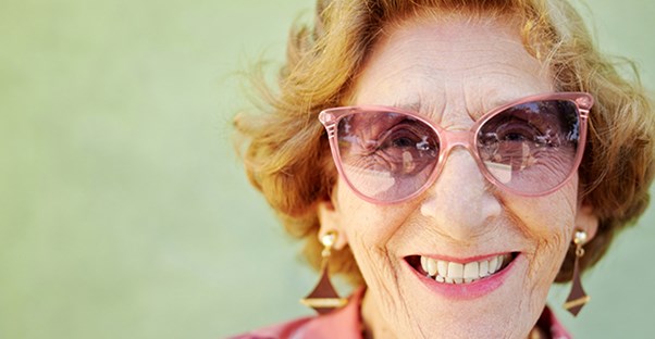 old woman laughing