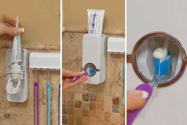 Press 2 Paste: Hands Free Toothpaste Dispenser