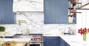 blue kitchen