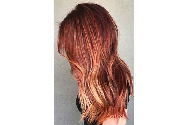 Red with Blonde Highlights