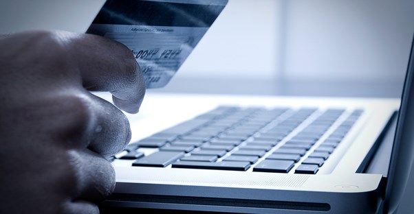 Debit card and laptop