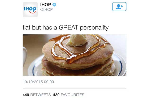IHOP “Flat But has a great personality”
