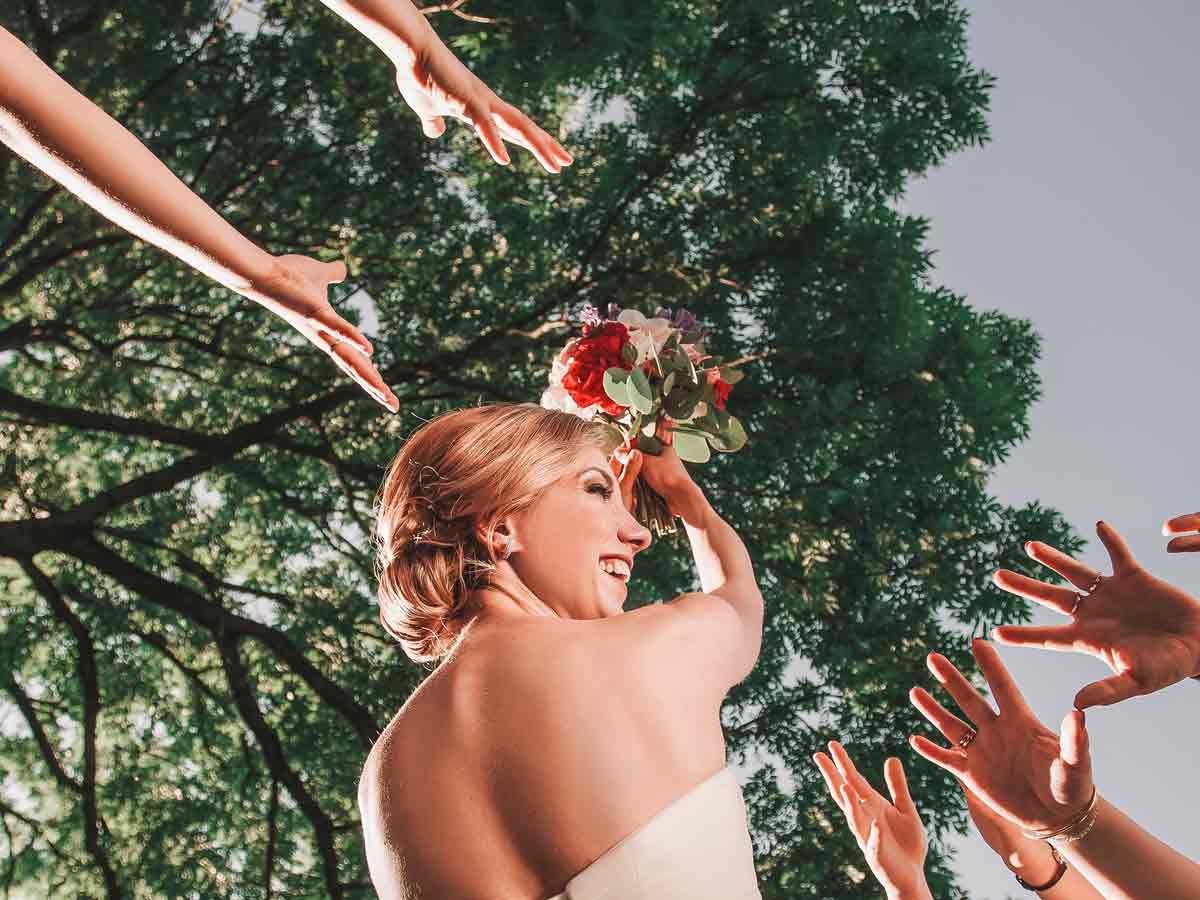 Skipping Garter Toss and Bouquet Throw